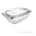 1,5 Lware de cuisson en verre rectangle avec couvercle